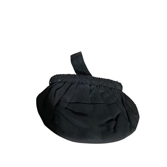 Evening Purse Handle Bag 6-8 Inches Black Zip Center Formal Holiday Party - Picture 8 of 10